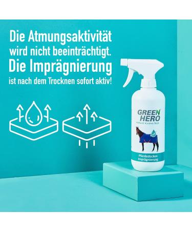 Green Hero Horse Rug Waterproofing Spray for Outdoor Blankets No Propellant Gas Effective Nano Sealing Against Dirt and Moisture 500 ml - Buy Online on GoSupps.com