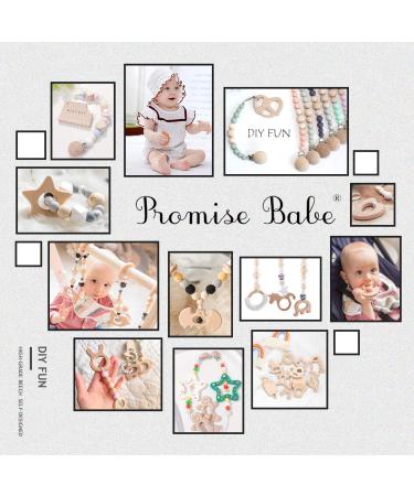 Promise Babe 11pc Wooden Montessori Baby Toy Set - Organic Elephant & Bird Handmade Pendant Rings for Shower Gift - Buy Online on GoSupps.com