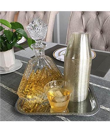 50 Pcs Gold Glitter Plastic Cups URMAGIC 9Oz Disposable Clear Plastic Cups Wedding Party Cups Disposable Wine Glasses Beverage Wine Glass Champagne Cocktail Cup for Halloween Thanksgiving Christmas - Buy Online on GoSupps.com
