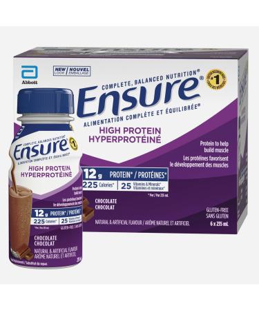 Ensure High Protein 12 g Meal Replacement Shakes Protein Shakes With Protein To Help Build Muscle Chocolate 6 x 235-mL Bottles