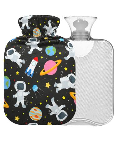 Naanle space travel galaxy astronaut heat bottle with cover transparent hot water bottle 1l warm steadel for bed handfeens Warmer pain relief heat and cold therapy