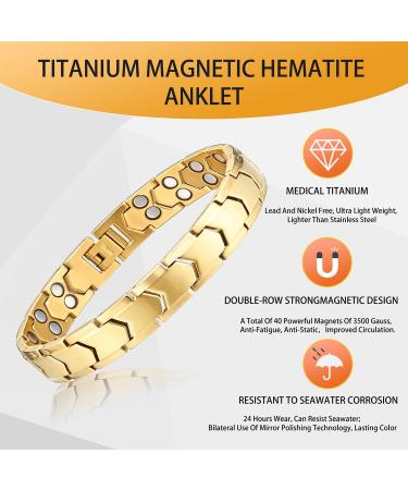 Buy Titan Magnetic Foot Chain for Men - 9.5 Double Strong Gold Chain Removes Static Electricity | Shop Internationally Now! - Buy Online on GoSupps.com