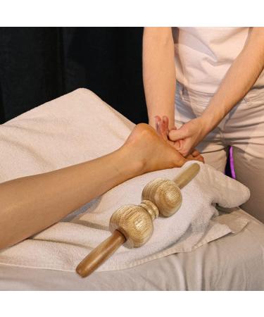 Buy Premium Wooden Massage Tools & Rollers for Reflex Zone Therapy - Light Yellow Spa Tools for Body Hand Head Foot & Face - Buy Online on GoSupps.com
