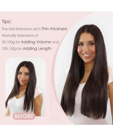 Silk-co Hair Extensions Clip in Human Hair Extension 14inch Balayage 100% Real Remy Straight Human Hair #18P613 Ash Blonde&Bleach Blonde -Basic Thickness-Thin Weft 60g - Buy Online on GoSupps.com