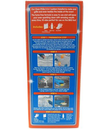 Oven Cleaner (2 Packs) - 2X 500 ML Bottle- Oven Pride Oven Cleaning Kit- Large Strong Bag for Racks Instructions and Gloves Included- Bundled with Degreaser Sponge - Buy Online on GoSupps.com