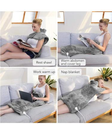 Merode Neck-Shouldered Heater - Electric Heating Scarf for Neck Pain Relief | Silver Gray EU 220V | Comfortable Home Use - Buy Online on GoSupps.com