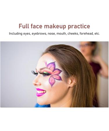 5D Makeup Practice Face with Stand Ideal for Eyebrows Eyelashes Eyeshadow Full Face Makeup Easy to Clean (Yellow Skin) - Buy Online on GoSupps.com