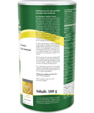 YOKEBE Classic Start Package with Shaker - 500g Gluten-Free Vegetarian Protein for Weight Loss - 12 Portions High-Quality Diethake Set - Buy Online on GoSupps.com