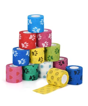 Sagafly 12 Rolls Pet Vet Wrap Cohesive Bandages for Pets Self Adhesive Bandage for Dogs Elastic Bandage Wrap Tape for Wrist Ankle Sprains & Swelling 5cm x 4.5m - Buy Online on GoSupps.com
