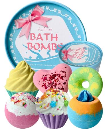 AOFMEE bombs gift set 6PCs bathing balls gifts for women girlfriend children children gift for mom bathing bath bubble bath bathing additive children bathing ball for birthday Christmas Valentine's Day