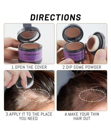 Hairline Powder for Women - Instant Gray Root Cover Up Stain-Proof & Windproof Brown 0.14 Oz - Compact Puff & Mirror Included - Buy Online on GoSupps.com