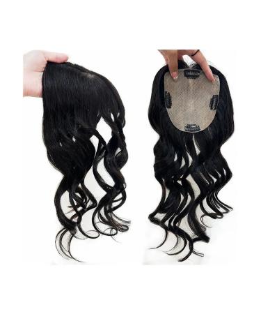 8-22 Inch Wavy Women Toupee Human Hair Topper Silk Base Top Hair Pieces Clip in European Virgin Hair Wavy Hairpieces for Women with Thinning Hair (Color : 22inches Size : 12x13cm) 12x13cm 22inches