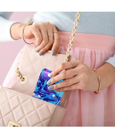 Travel Lipstick Organizer Case - Portable Makeup Bag with Mirror | Abstract Blue Cartoon Dinosaur Design - Buy Online on GoSupps.com