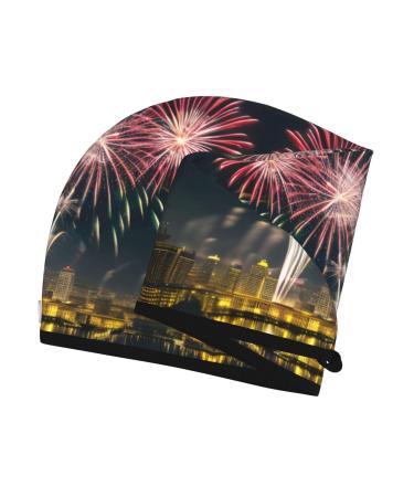 Fireworks Pattern SamLng Coral Velvet Dry Hair Cap | Ideal for Home Travel Pool Parties & More - Buy Online on GoSupps.com
