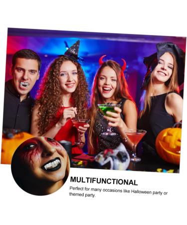 Didiseaon 2pcs Werewolf Teeth Halloween Decor Teeth Grills Top and Bottom Teeth Toy Vampire Fangs Artificial Teeth Simulation Teeth Decorative Props Copper Toy Men and Women Silver Silver - Buy Online on GoSupps.com