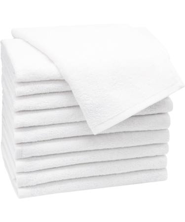 Zollner 10 Set guest towels in 30x50 cm - suction -strong and soft guest towels in white - with a practical hanger - washable up to 95 C - cotton - hotel quality 10x guest towels white