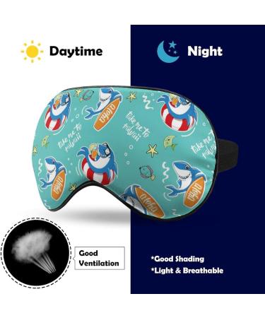 Funny Cartoon Shark Sleep Mask - Light Blocking Eye Mask for Men & Women | Adjustable Soft Sleep Shade - Buy Online on GoSupps.com