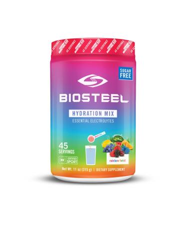 BioSteel Hydration Mix, Sugar-Free with Essential Electrolytes, Rainbow Twist, 45 Servings Rainbow Twist 45 Servings (Pack of 1)