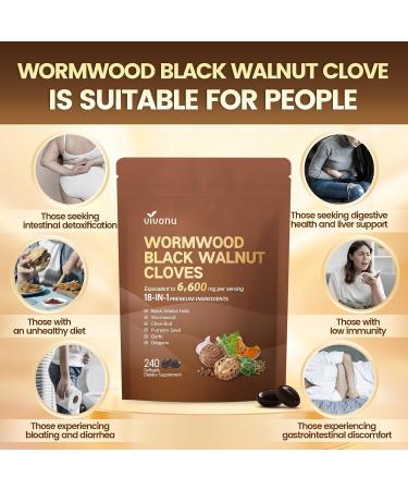 18-in-1 Black Walnut Wormwood Cleanse for Humans, 320 Day Supply, 6600mg Serving, Rapid Gut Cleanse & Digestive Health with Clove, Garlic, Turmeric, Pumpkin Seed, Oregano, Berberine & More 4 Bag - Buy Online on GoSupps.com