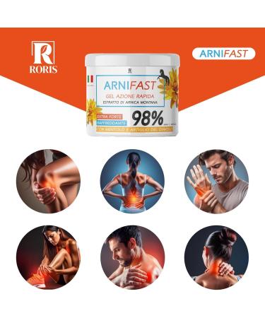 Roris Arnica Arnica pour chevaux usage humain 98 % extra fort v ritable extrait d'arnica action rapide gel 500 ml fabriqu en Italie id al pour les d chirures les tirements et les massages - Buy Online on GoSupps.com