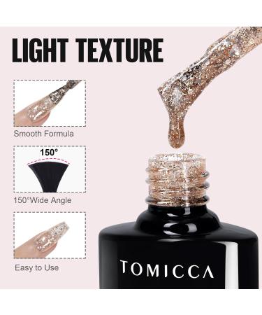Tomicca UV Nail Polish Set - Red White Black Gold & Silver Glitter - Non-Toxic Durable 8ml Gel for Christmas Nail Art & DIY Design - Buy Online on GoSupps.com