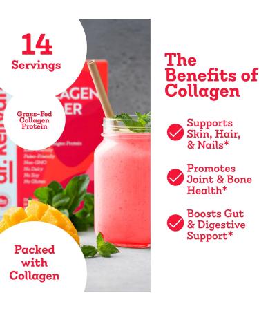 Dr. Kellyann Collagen Cooler Mango | 15g Grass-Fed Collagen Protein per Serving | Keto & Paleo Friendly Non-GMO Dairy-Free | 14 Servings Mango 11.1 Ounce (Pack of 1) - Buy Online on GoSupps.com