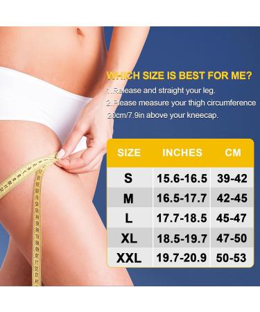 Full Leg Compression Sleeve - 4 Pair Long Knee Braces for Men & Women | Non-Slip Silicone Knee Support for Sports & Running | XX-Large Black - Buy Online on GoSupps.com