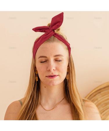 9 Pack Solid Color Twist Bow Headbands for Women Girls - AUEAR Rabbit Ear Bow Head Wraps Hair Accessories - Buy Online on GoSupps.com