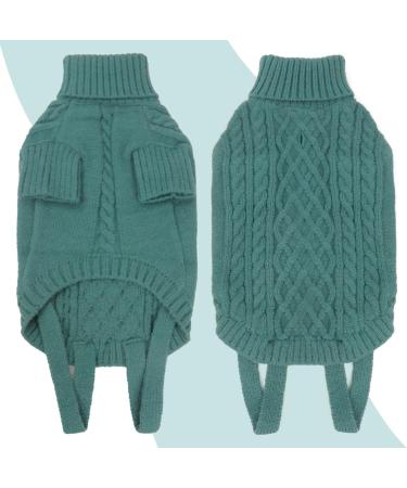 Warm Winter Dog Sweater for Big Dogs - Fleece Christmas Sweater for French Bulldogs | Blue Green Size SS - Buy Online on GoSupps.com