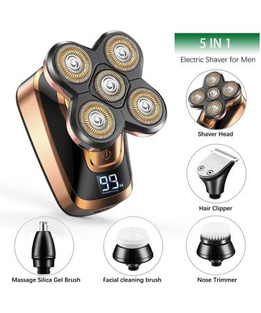 CHLANT Bald Head Shavers for Men - Cordless Waterproof 5 in 1 Electric Razor & Grooming Kit for Bald Heads - Buy Online on GoSupps.com