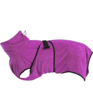 OWBB dog bath towel extra sucking dog bathrobe cat fast drying bath towel pet coat with adjustable carriers XL purple