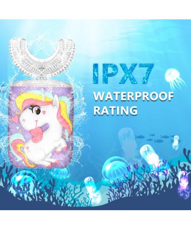 Kids Electric Toothbrush Unicorn | Sonic U Shaped Rechargeable | 6 Modes Smart Timer | IPX7 Waterproof | Oral Cleaning for Ages 2-7 | 1 Purple Toothbrush - Buy Online on GoSupps.com