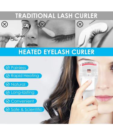 Heated Rechargeable Electric Eyelash Curler with Silicone Pad - Professional Long-Lasting Lash Curler for Quick, Natural Results - Perfect Gift for Women - Buy Online on GoSupps.com