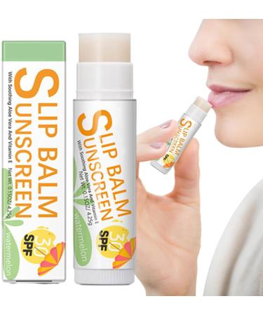 Lip Balm with Sunscreen Hydrating Lip Sunblock for Protects - Hydrating Lip Sunblock Lip Sunscreen Travel Size Sunscreen for Lips Lip Care Sun Protection Protects Soothes and Moisturizes Vesone #3 Watermelon Flavor - Buy Online on GoSupps.com