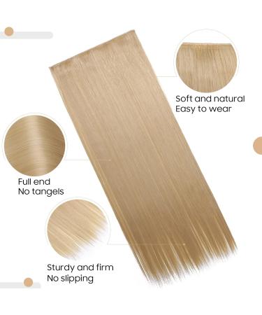 S-noilite 26 Half Full Head One Piece Clip in Hair Extensions - Long Straight Golden Mix Bleach Blonde - 26 Inch - Buy Online on GoSupps.com
