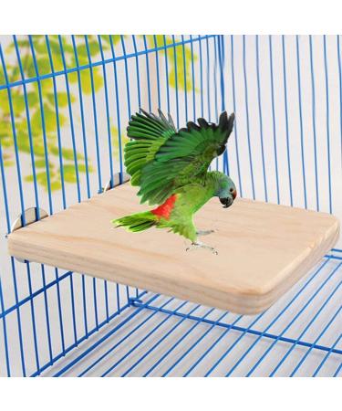 Natural Wood Parrot Bird Cage Perches Stand Platform Pet Parakeet Wooden Budgie Toys Hanging Supplies 13cmx9cm(1 PcsWooden) - Buy Online on GoSupps.com