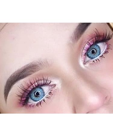 Viola Blue Contact Lenses - Comfort Silicone Strong Coverage -5.50 Diopters | 1 Pair with Container - Glamlens - Buy Online on GoSupps.com