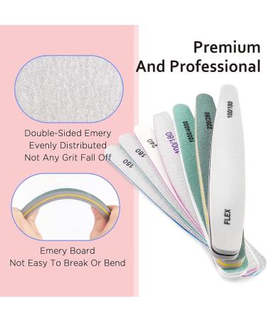 CHANSHIN 7Pcs Professional Gel Nail Files Set - Grit 100/150/180/220/280/1000/4000 - Manicure Tools for Nail Trimming, Grinding, and Polishing - Buy Online on GoSupps.com
