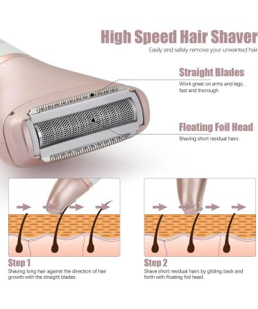 Laintene 2-in-1 Electric Razor for Women - Wet & Dry Hair Removal Trimmer for Legs, Underarms, Face - Waterproof Body Groomer Lady Shaver (Rose Gold) - Buy Online on GoSupps.com