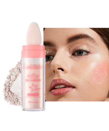 Highlight patting powder shimmering highlighter powder pen for face and body brightening contouring high-gloss glitter powder Highlight-up powder-blade ( #02 FEENROSA) #02 FEENROSA 1 G (1 Pack)