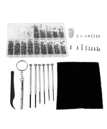 Jdeijfev Eyeglass Repair Kit Sunglasses Repair Kit With Nose Pads Screws Screwdriver Tweezers FOR Watch Clock Glasses Repair