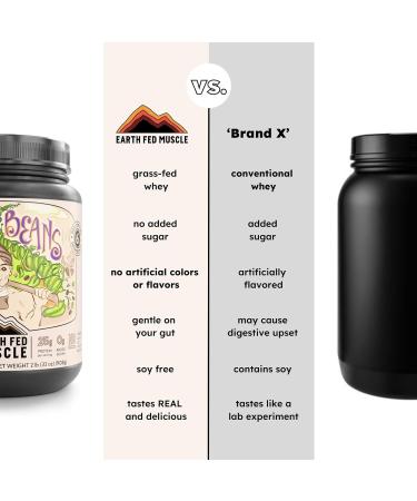 Buy Earth Fed Muscle Magic Beans Mocha Whey Protein Isolate - Non-GMO Gluten Free Keto-Friendly - 2lb 31 Servings - International Shipping Available - Buy Online on GoSupps.com