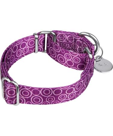 Adjustable Heavy Duty Martingale Dog Collars - Soft Glatted Light Purple for Small & Large Dogs (2.5cm Wide) - Buy Online on GoSupps.com