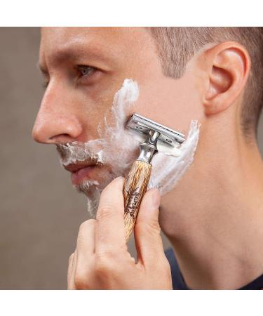 Eco-Friendly Bambuswald Wet Razor for Men - Sustainable Bamboo Razor for Beard Care | Skin-Friendly Shaving with Interchangeable Blades - Buy Online on GoSupps.com