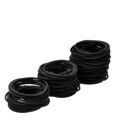 100 Pack Black Hair Elastics Hair Ties Ponytail Holders - 1.97x0.1 Inch - Small Elastic Hair Bands - Buy Online on GoSupps.com
