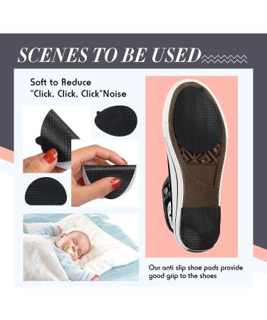 Black Non Skid Shoe Pads - Self Adhesive Slip Resistant Sole Protectors for Noise Reduction & Traction, 2 Shapes (20 Pack) - Buy Online on GoSupps.com