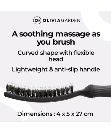 Olivia Garden Fingerbrush - Medium Boar & Nylon Bristles in Black | International Shipping Available - Buy Online on GoSupps.com