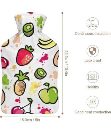 Fruit Hot Water Bottle with Plush Cover - Hand Warmer for Adults & Children | 26.5x15.3cm - International Shipping Available - Buy Online on GoSupps.com