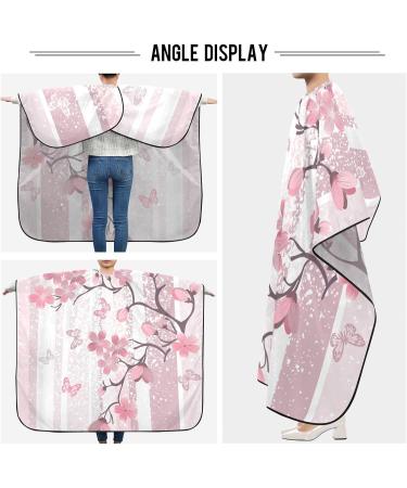 Shop Waterproof Barber Cape - Japanese Sakura Flower & Cheetah Haircut Bib for Men & Women | Premium Unisex Hair Cutting Cape - Buy Online on GoSupps.com