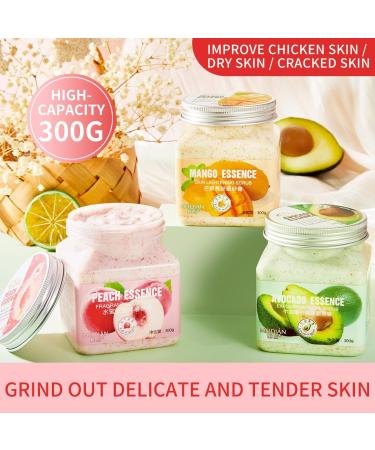 Natural Peach Body and Face Salt Scrub Exfoliating Formula for Moisturizing Acne Treatment Cellulite Reduction Dead Skin Scars and Wrinkles - Buy Online on GoSupps.com